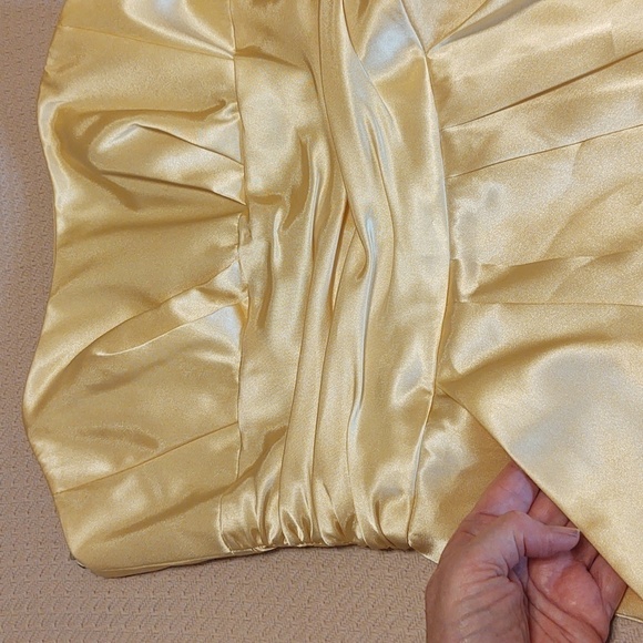 David's Bridal Yellow Strapless Formal - Picture 3 of 9